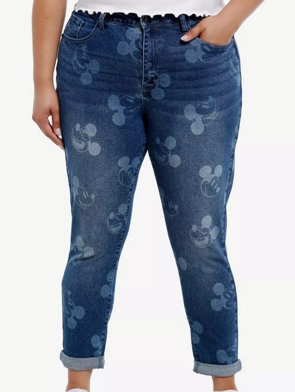 DISNEY SZ 11.  MICKEY MOUSE MOM JEANS. NEWER. MID WASH. HIGH RISE
